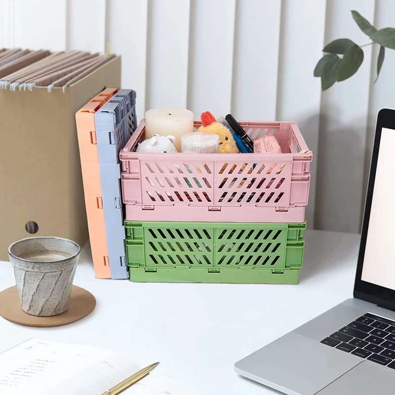 Mini Folding Plastic Crates - Organize with Ease ! 3 x box !