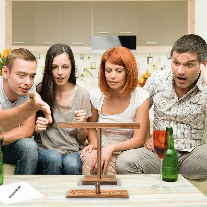 Exciting Wooden Ring Toss Game for Kids and Adults at Gatherings