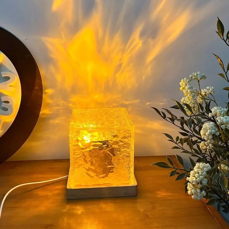 Remote-Controlled Bedroom Night Lamp with Creative Ripple Light: Transform Your Space!