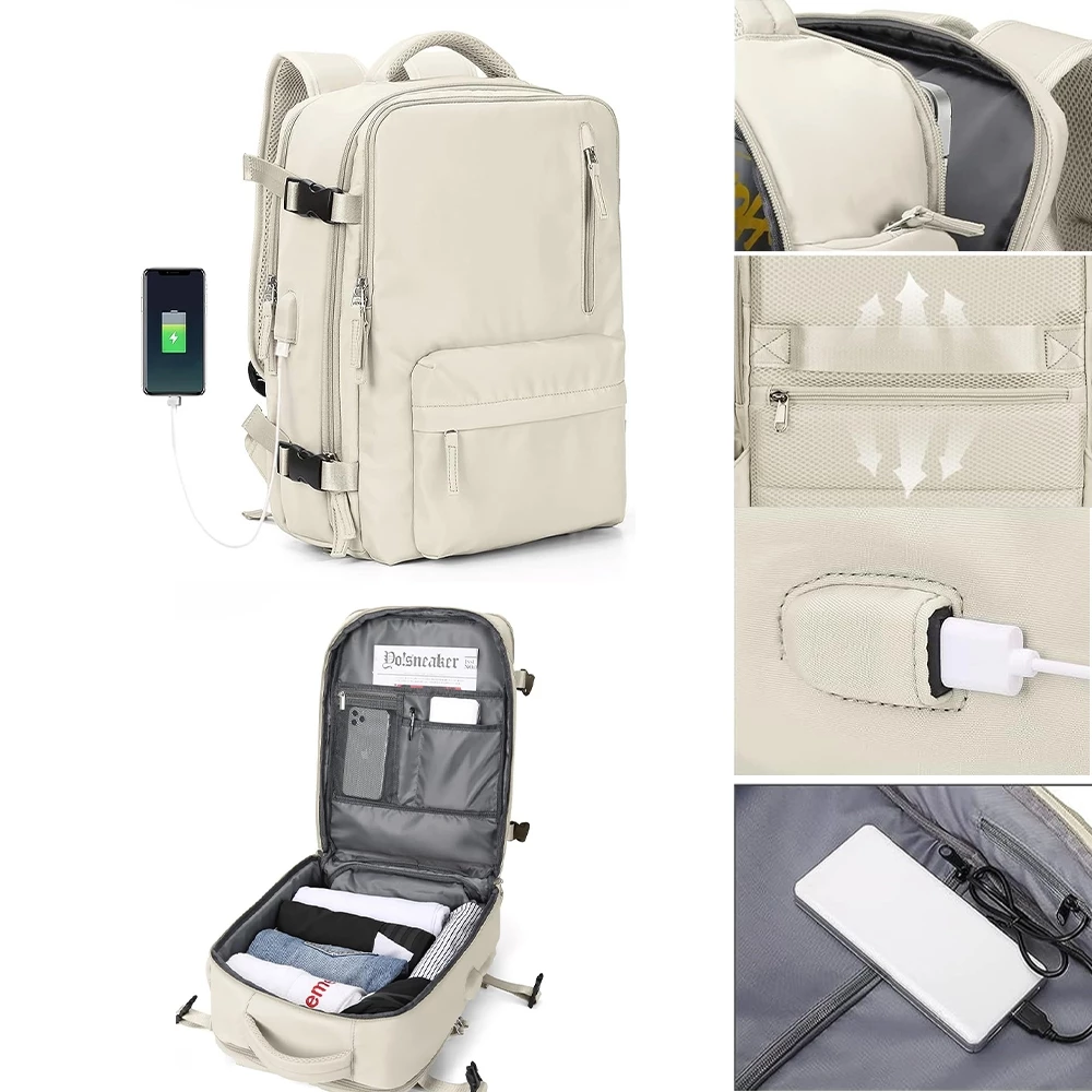 Large Waterproof Backpack with USB Charging Port