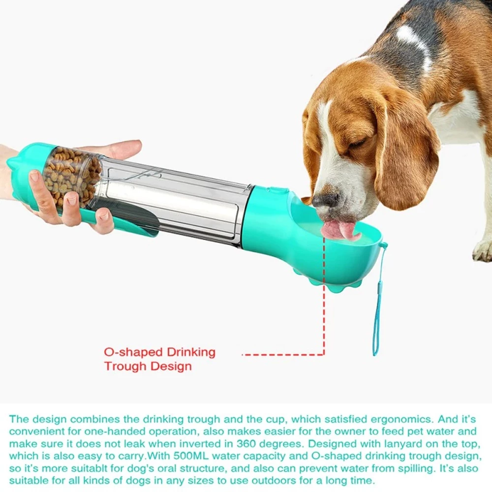 Convenient Outdoor Pet Feeder & Poop Scooper Combo for Travel