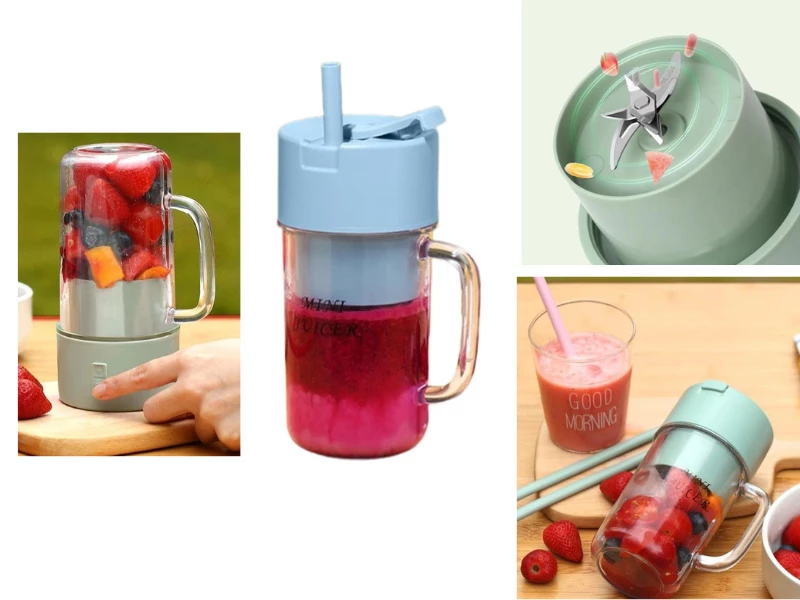 Electric Juicer: Effortless On-the-Go Juicing with 10-Blades Portable Design