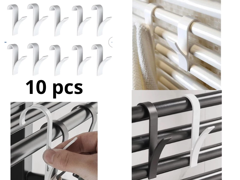 Efficient Kitchen & Bathroom Hanging Clips: Pack of 10 for Movable Storage