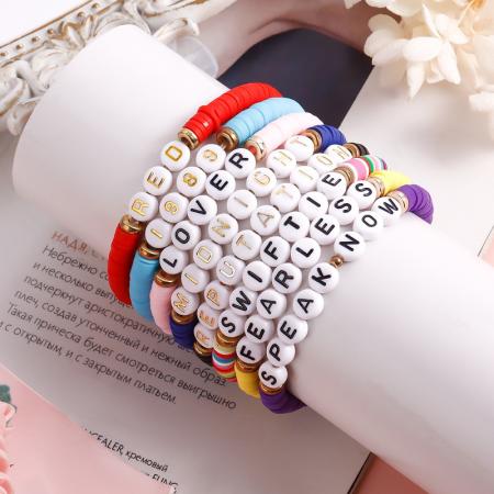 Taylor Swift-Inspired Friendship Bracelets: Melodic Album Tribute in Polymer Clay (8 -12 -16 pieces)