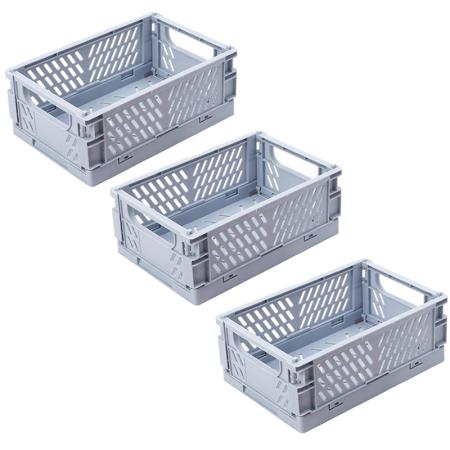Mini Folding Plastic Crates - Organize with Ease ! 3 x box !