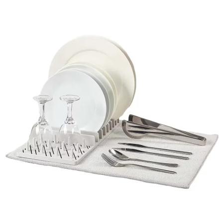Efficient Multifunctional Dish Drying Rack & Mat Combo!